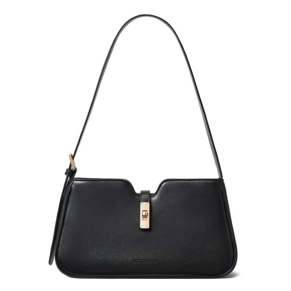 Vegan Leather Hobo Shoulder Bag with Adjustable Strap, 12"